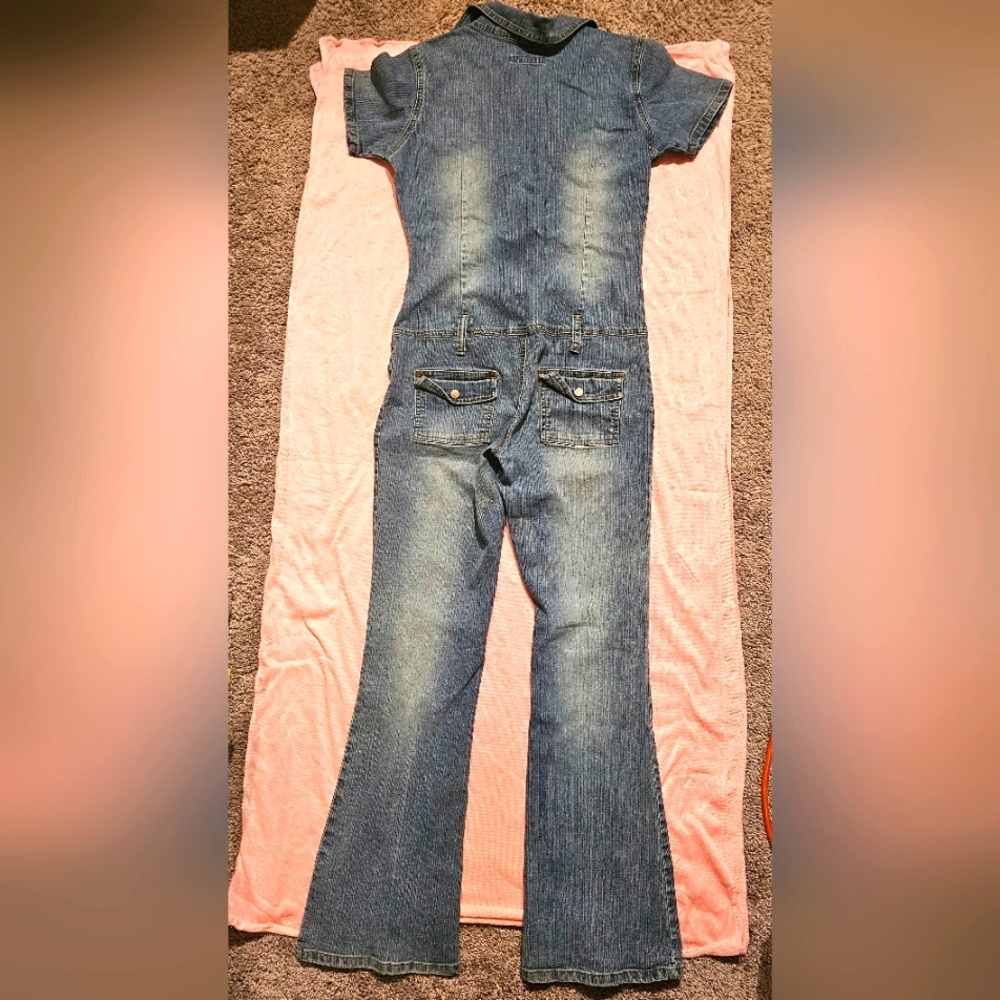 One piece jumpsuit jeans set boot cut size medium